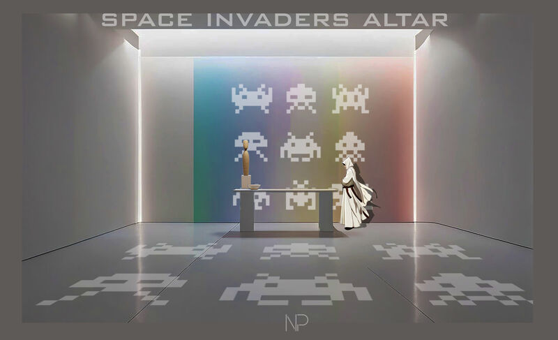 space invader altar - a Digital Art by Fernando Periquet Martín-Fdez.